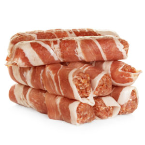 Pork Chipolatas Wrapped in Bacon
